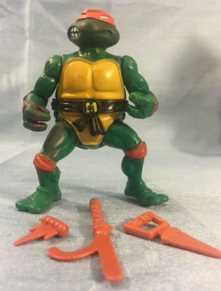 Vintage Tmnt Ninja Turtles 1988 Mike Michelangelo Soft Head Belt & Accessories