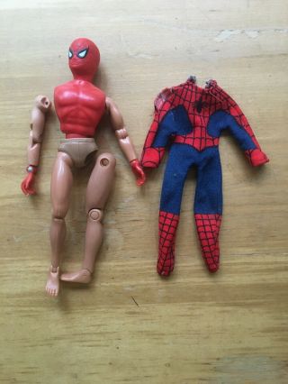 Vintage 1974 Mego Spider - Man 8 " Action Figure - Marvel Wgsh (incomplete)
