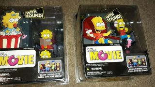 Bart & Lisa Maggie (the Simpsons) Movie Mayhem Action Figures Rare