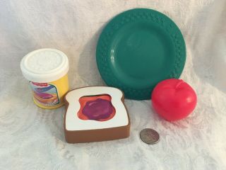 Vintage Fisher Price Fun Food Play Magic Peanut Butter Jelly Sandwich Lunch Toy