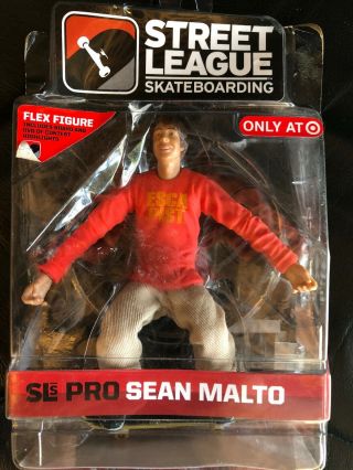 Sean Malto Street League Skateboarding Figure Dvd Red Shirt Box Damage.