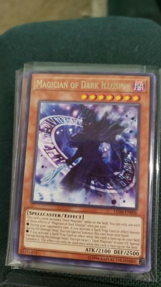 3x Magician Of Dark Illusion Unlimited Edition Rare Led6 - En006 Yu - Gi - Oh Lp