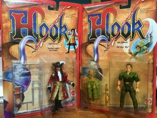 Vintage Mattel 1991 Hook Peter Pan Movie Figures In Package