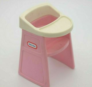 Vintage Little Tikes Dollhouse Pink Baby Chair High Chair Highchair