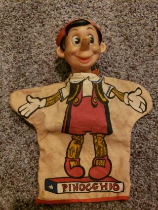 Vintage Gund Pinocchio Hand Puppet Walt Disney 1960 