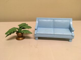 Fisher Price Loving Family Dollhouse Living Room Furniture Sofa Couch Plant