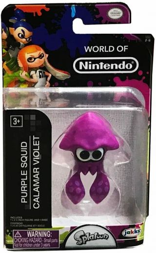 Dented Box World Of Nintendo 2.  5 " Splatoon Purple Squid Action Figure