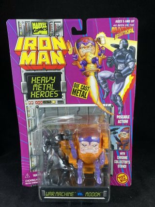 Toy Biz 1994 Iron Man Heavy Metal Heroes Steel Figures War Machine Vs Modok R11