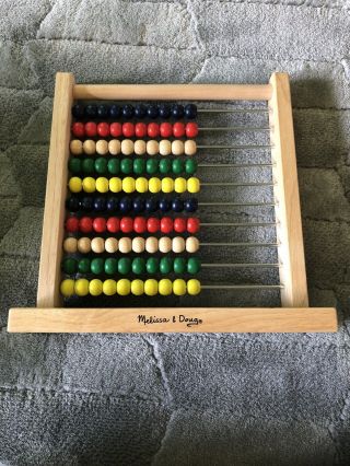 Melissa And Doug Colorful Wooden Abacus Counting Toy Euc 493