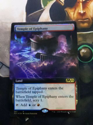 1x Temple Of Epiphany Full Extended Art Foil - M21 Core 2021 - 387 - On Hand