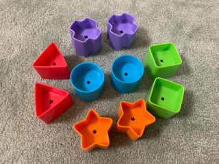 Fisher - Price Shape Sorter Toy Bucket Complete Set Of 10 Replacement Shapes