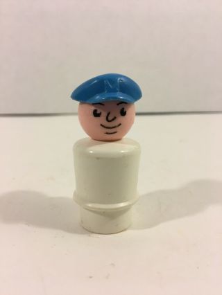 Vintage Fisher - Price Little People Boat Captain Blue Cap White Body