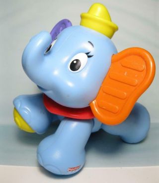 Fisher Price Animals 6 " Dumbo Elephant - Clicking//rattle/squeaking Sounds