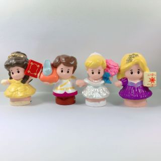 4x Fisher Price Little People Disney Prince Charming Cinderella Belle & Rapunzel