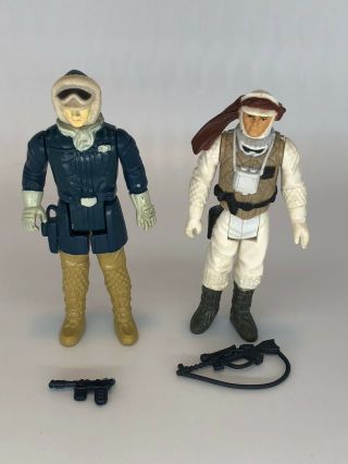 1980 Vintage Star Wars Luke Skywalker & Han Solo Hoth Action Figures Complete