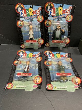 Very Rare Clerks Series 1 Action Figure Full Set Of 4 Kevin Smith Jay Silent Bob
