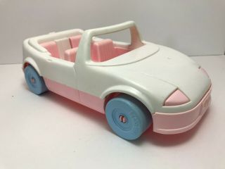 1992 Playskool Dollhouse White/pink Convertable Sports Car Built In Car Seat