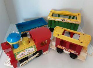 Vintage Fisher Price Little People Circus Train 991 Play Family