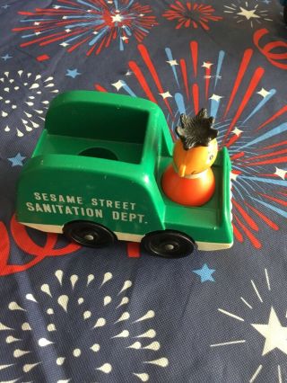Vintage Fisher Price Little People Sesame Street Sanitation Truck With Bert