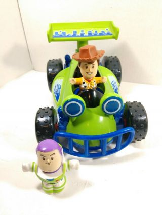 Little People Toy Story Rc Car Figure With Woody & Buzz Talking Fisher Price