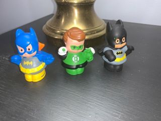 Fisher Price Little People Dc Comics Heroes Batman,  Batgirl And Green Lantern