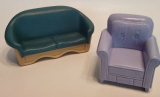 Fisher Price Dream House Loving Family Living Room Furniture Couch & Chair