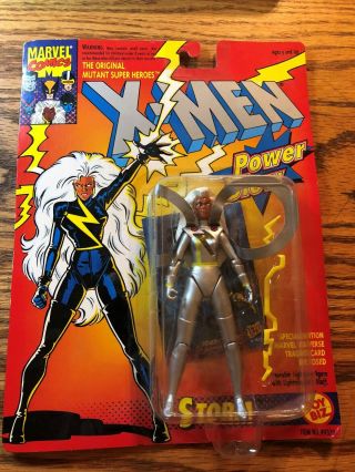 Vintage 1993 Toybiz Marvel X - Men Storm Silver Version Action Figure Power Glow