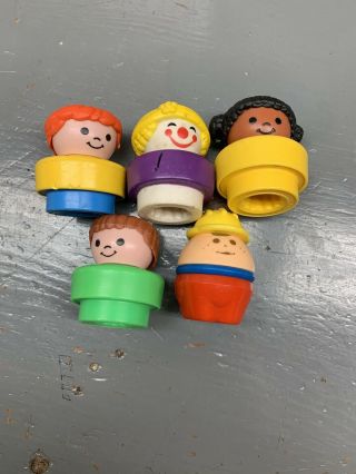 4 Vintage 1990 & 1993 Fisher Price Chunky Little People Figures - - Vg