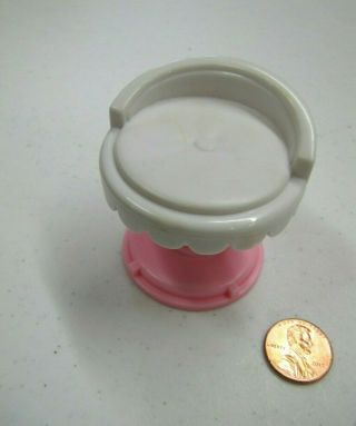 Playskool Dollhouse White & Pink Swivel Kitchen Stool Chair For Counter