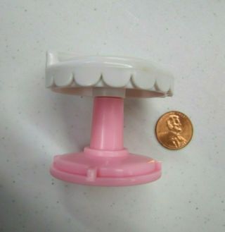 Playskool Dollhouse WHITE & PINK SWIVEL KITCHEN STOOL CHAIR for COUNTER 2
