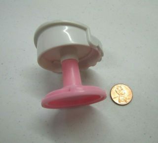 Playskool Dollhouse WHITE & PINK SWIVEL KITCHEN STOOL CHAIR for COUNTER 3