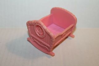 Fisher - Price Loving Family Dollhouse Pink Cradle Rocking Baby Bed 2004