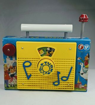 Vintage Fisher Price Tv Radio Music Box Well - Farmer In The Dell Song