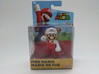 Fire Mario Mario Bros Jakks Action Figure 2.  5” World Of Nintendo