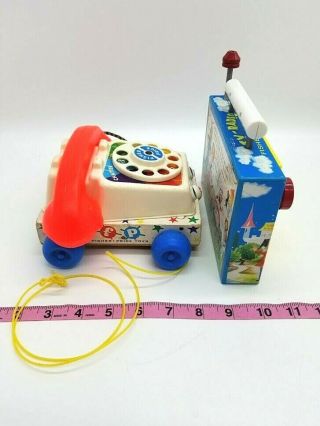 Vintage Fisher Price Chatter Phone & TV Radio The Farmer in the Dell Music Box 3