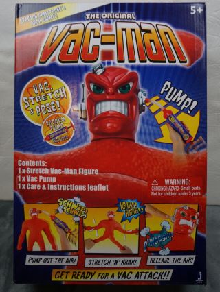 Stretchable Vac Man 14 Inch Vacuum Pump Toys Kids Collectors Item Red