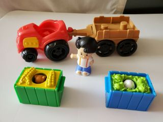 2012 Fisher - Price Little People Farm Tractor And Trailer Missing Fence Piece