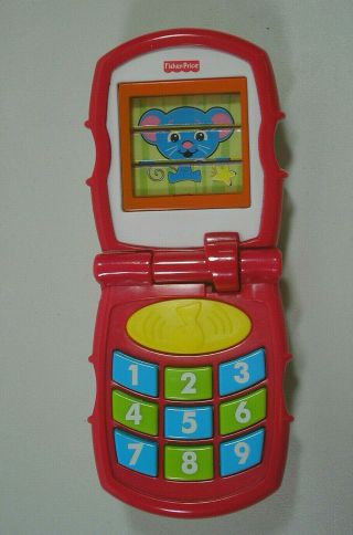 Fisher Price Baby Friendly Flip Cell Phone Toy w/Music & Sound Puppy Kitty Mouse 3