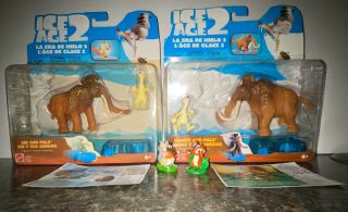 2005 Mattel Ice Age Manny 6 Pc Action Figures Figurines Ellie Sid Scrat Scratte