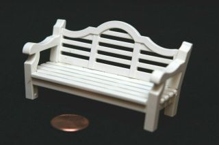 Playmobil Miniature Victorian Dollhouse White Patio Park Bench Furniture 5323