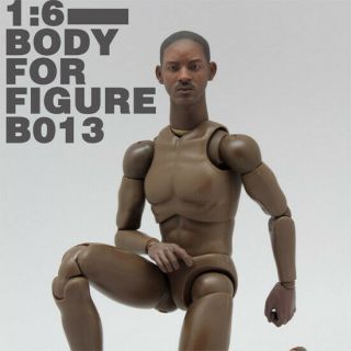 Black Body & Head For 1/6 Scale Action Figure Toy Nude Body 12  Muscular B13
