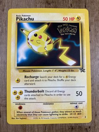Nm - Pikachu 4 - Black Star Promo - Pokemon Card - Wotc