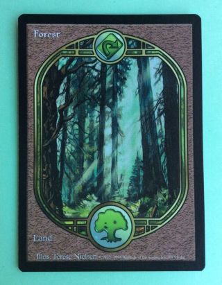 Mtg Magic Carte Land Forest Full Art Basic Forêt Terrain De Base Ed.  Unglued
