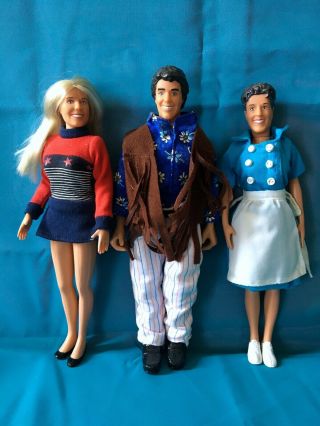 Set Of 3 The Brady Bunch Marcia Greg Alice 9 " Action Figure Dolls Exclusive 1998