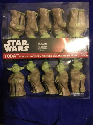 Holiday Star Wars Yoda Jedi 10 Light Set Disney Christmas Indoor/outdoor Patio