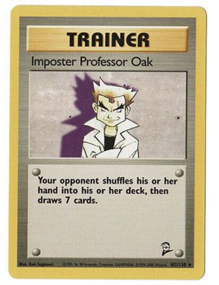 Imposter Professor Oak Trainer Rare Pokemon Card Base - 2 Set 102/130