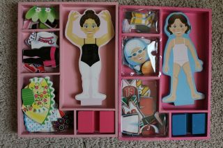 Melissa And Doug Wooden Magnetic Dress Up Doll Sports Dance