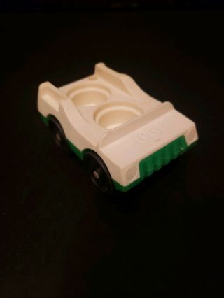 Vintage Fisher Price Little People Car White Top Green Bottom 2 Seat K