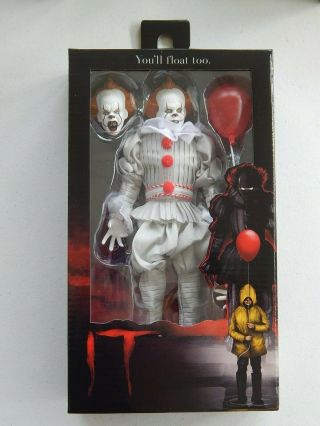 Neca Retro Pennywise Figure 8 " Clothed Reel Toys 2017 It Movie