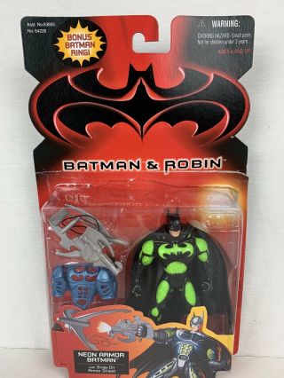 Kenner 1997 Batman & Robin " Neon Armor Batman " Action Figure Dc Comics